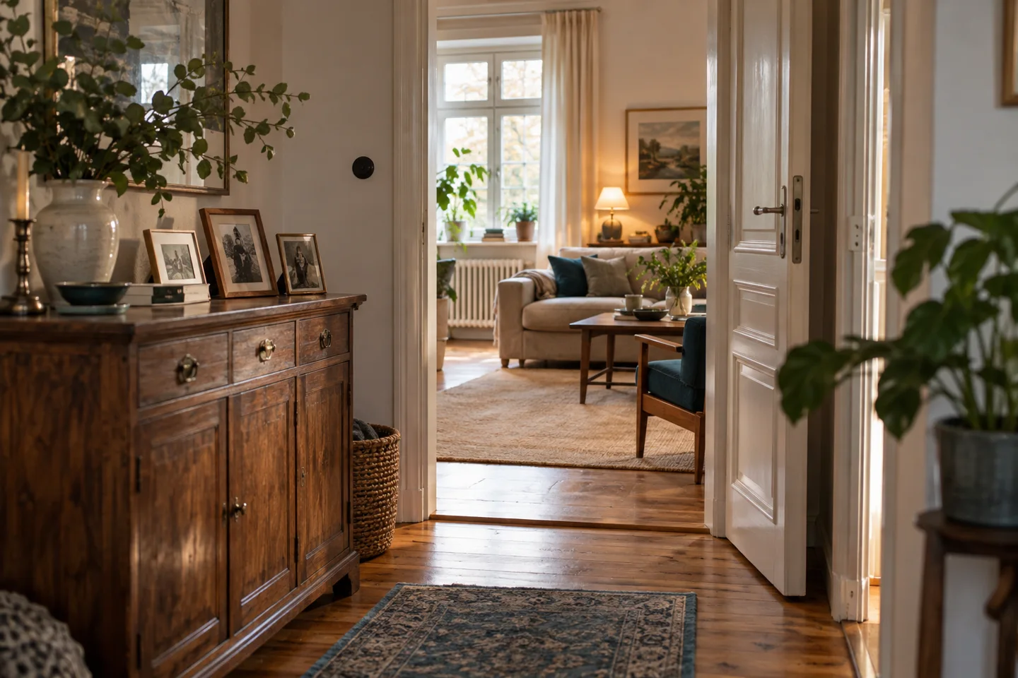 KI-Symbolbild: Licht fällt in ein vertrautes Zuhause